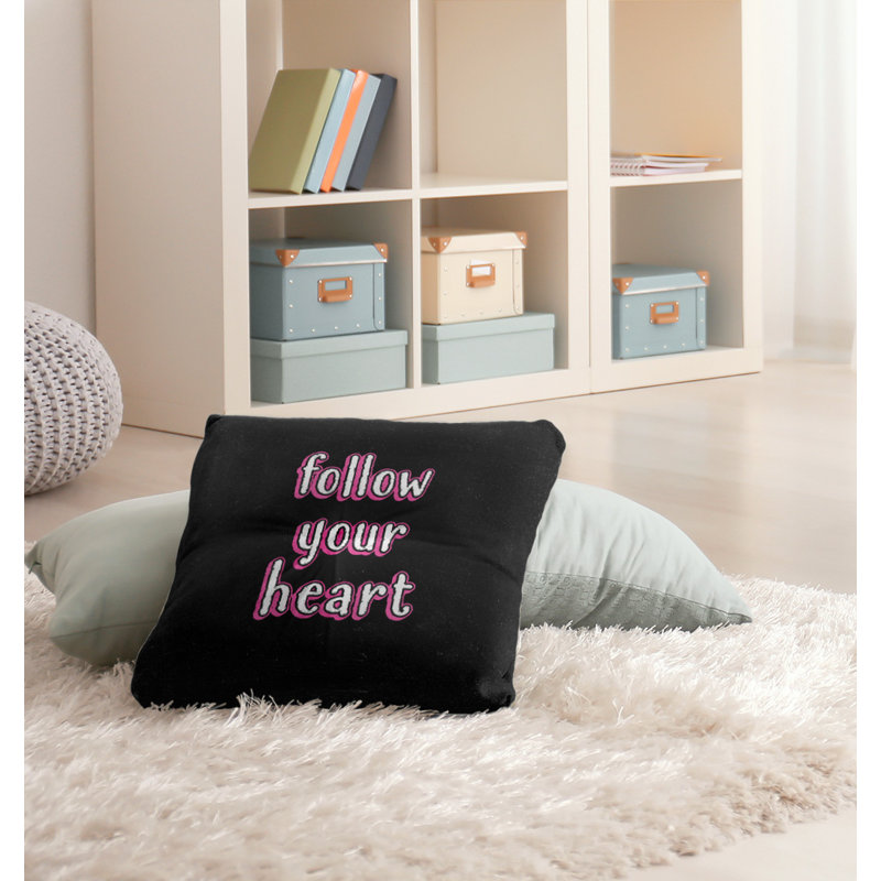 Coussin décoratif intérieur/extérieur de votre coeur, Rose, 26 po x 26 po