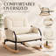 Fauteuil à bascule surdimensionné en velours côtelé avec repose-pieds rétractable, dossier réglable en 4 positions, coussin lombaire et poche latérale, supportant jusqu'à 159 kg (350 lb), beige-129757707