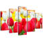 Tulip Red And White - 5 Piece No Frame Set on Canvas
