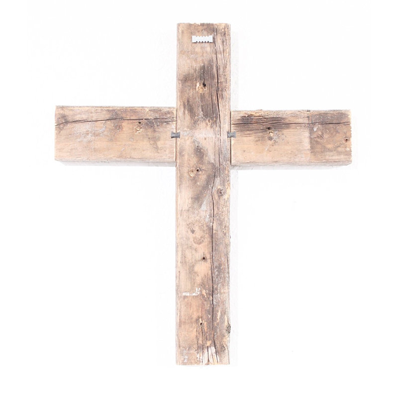 Décoration murale vieille croix en bois
