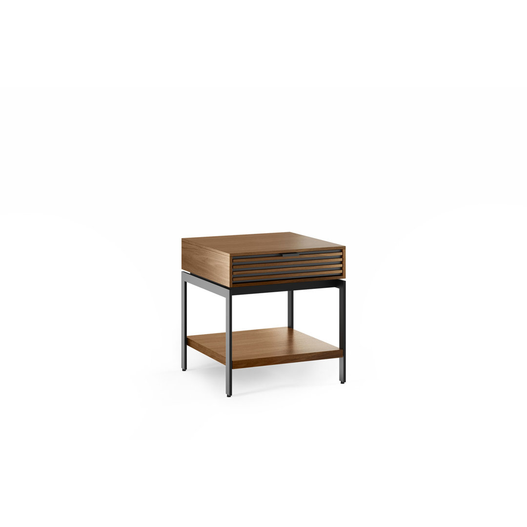 Cora Solid Wood Top End Table with Storage BDI Table Top 