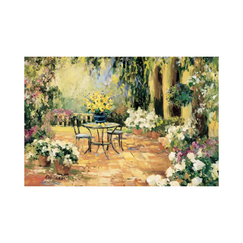 Floral Courtyard by Allayn Stevens - Wrapped Canvas Print, 66.04 cm H x 45.72 cm W x 3.175 cm D