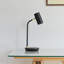 Lampe de bureau moderne à DEL 16,5 po Ezra avec finition noire, base de recharge sans fil, tête réglable et gradation à 3 voies-69896188