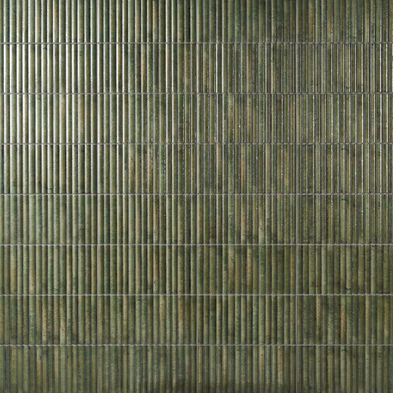Canu 5.9 In. x 11.81 In. Polished Fluted Ceramic Subway Wall Tile (9.68 Sq. Ft. / Case), Green
