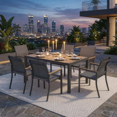 Premium All-Weather Aluminum Patio Dining Set with Textilene Seating