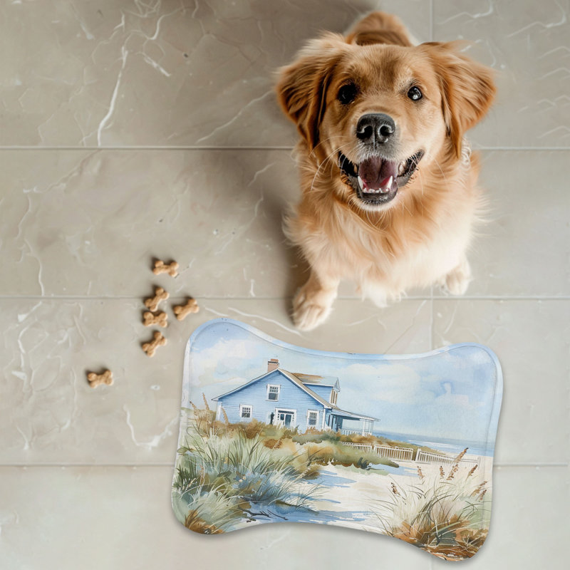 Tranquil Beach Art - Tapis d'alimentation en os 1 pièce