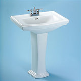 Clayton Ceramic 27" Pedestal Bathroom Sink with Overflow