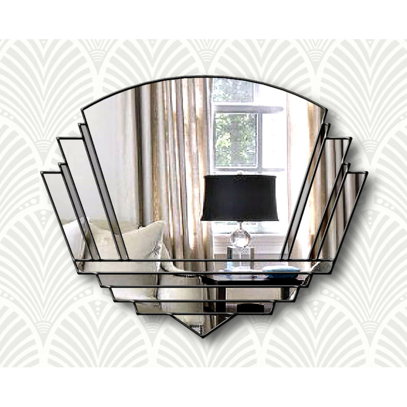 Isabell Flat Wall Mirror, Grey/Black