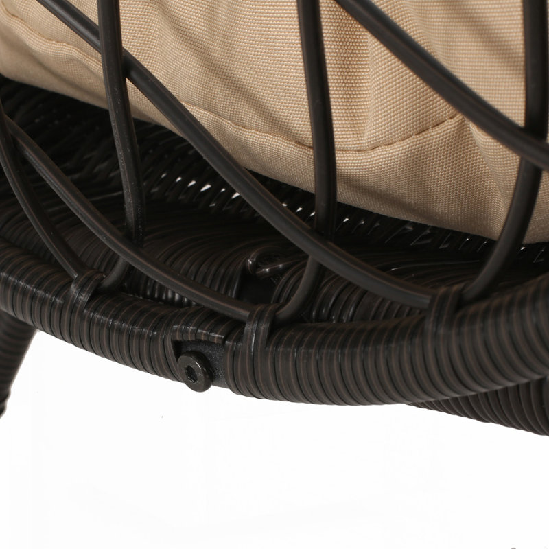 Outdoor Rattan Chair,Basket Chair, Beige Brown, Black