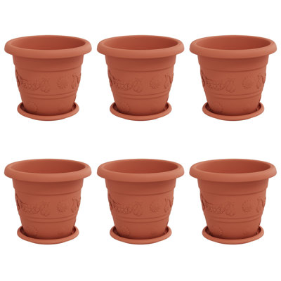  Plant Pots 6 Pcs Plastic