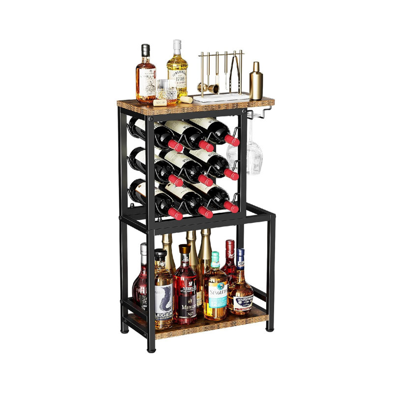 Floor Wine Bottle & Glass Rack
