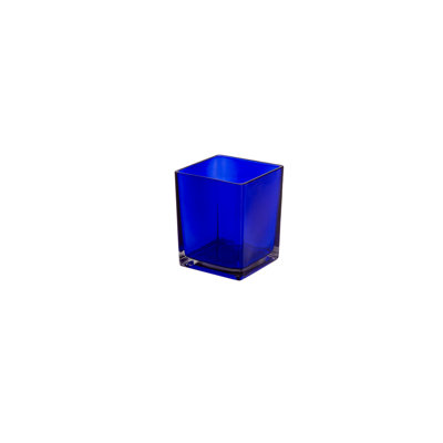 Machine Made Glass Cube Vase -4.70"H