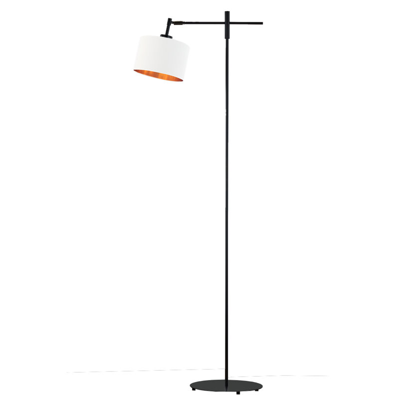 Brendi 145cm Swing Arm Floor Lamp, Black, White