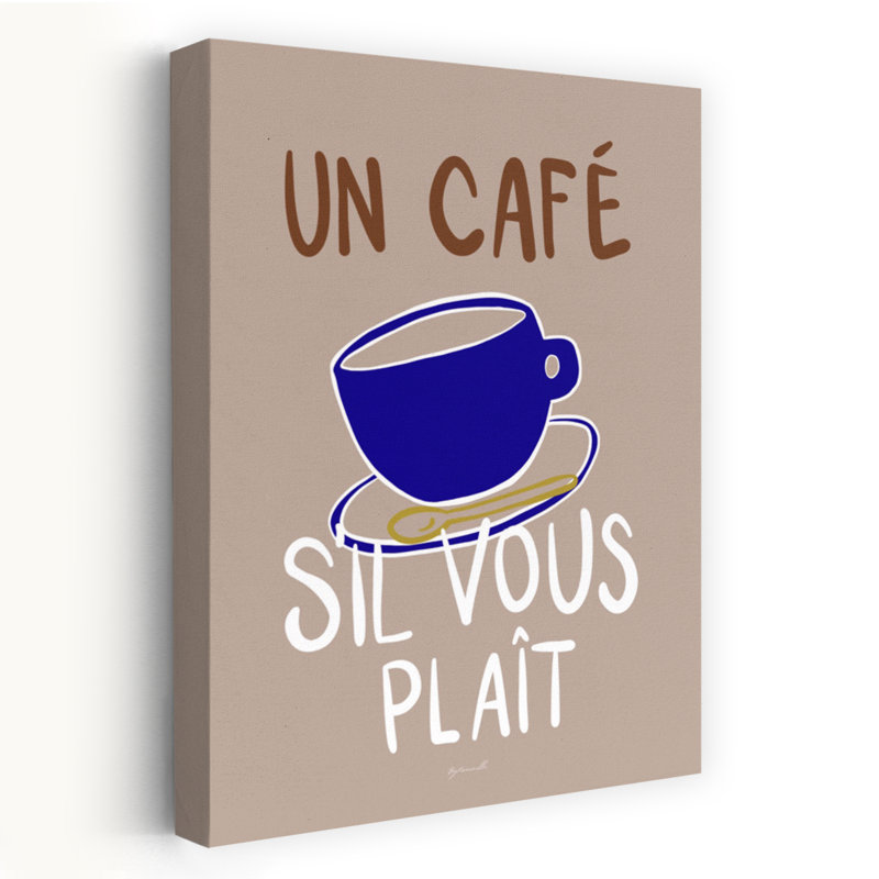 French Coffee Veuillez architecture, art mural, H 48 po x l 32 po