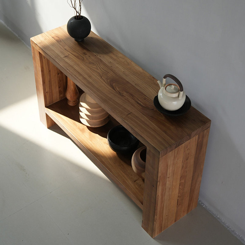 Console simple de style Wabi-sabi, 31.5" H x 47.2" W x 13.8" D