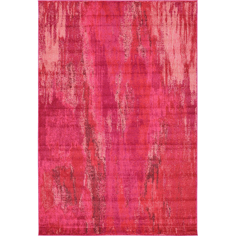 Tapis à motif géométrique magenta Meadow, Rectangle 8 p x 11 pi 4 po