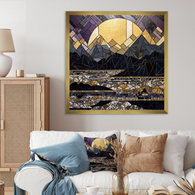 Vitrail doré encadré sur toile