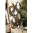 Campuzano Metal Abstract Beige Wall Decor with Round Mirror Accents