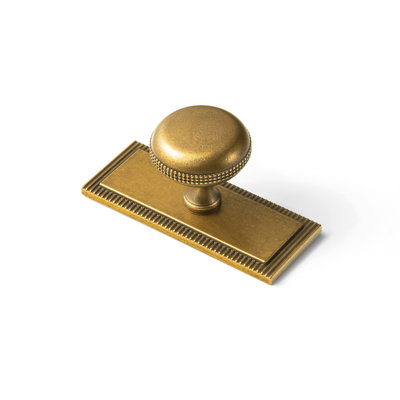 1.2" Mushroom Knob With Backplate Multipack-Antique Brass