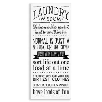 Laundry Wisdom Sign Daily Life Cleaning Puns