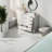 Durable White Vanity Cabinet With Ceramic Sink, Modern Compact Design