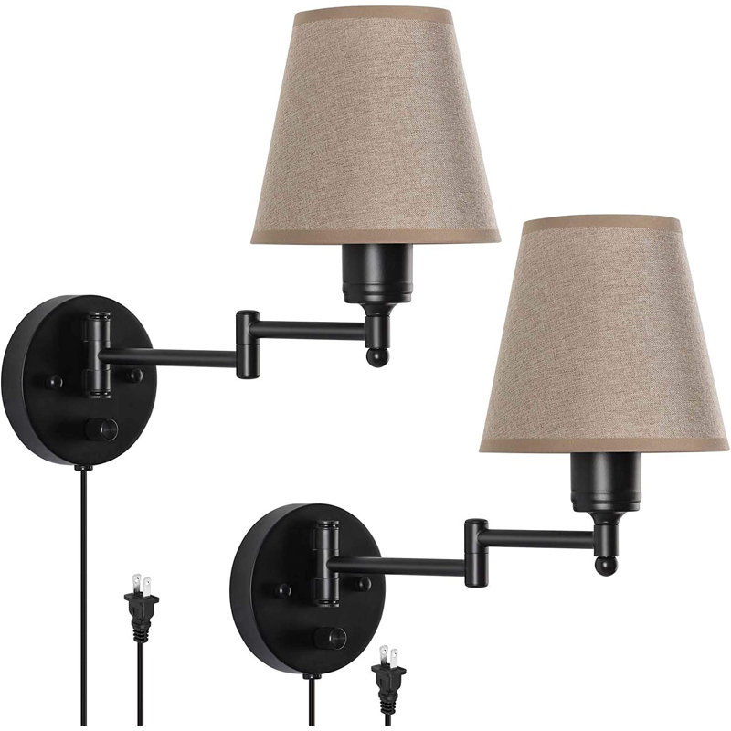 Bras pivotant ivoire 1 lumière Stevierae, Brun