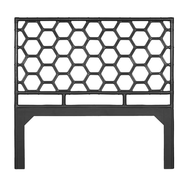 Honeycomb Open-Frame Headboard, Black, Queen