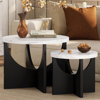 Modern Wooden Nesting Table Side Table End Table Set Of 2