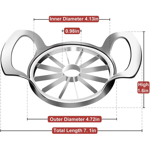 Apple Slicer with 12-Blade Extra Large Apple Cutter, Stainless Steel  Ultra-Sharp Apple Corer, Heavy Duty Apple Corer Tool for Up to 4 Inches  Apples 