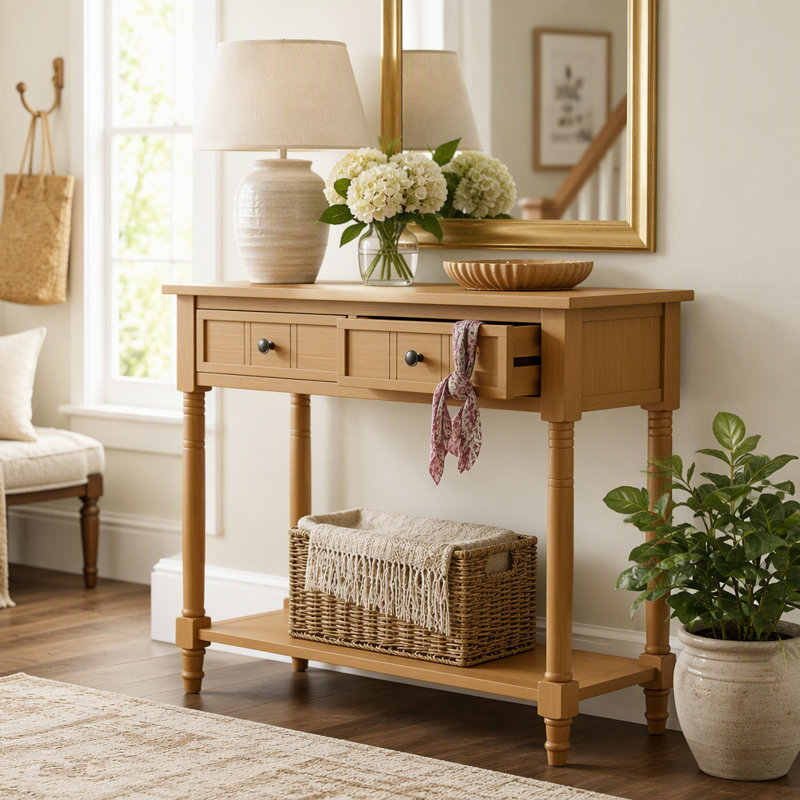 35.5 " W Console Table, Natural