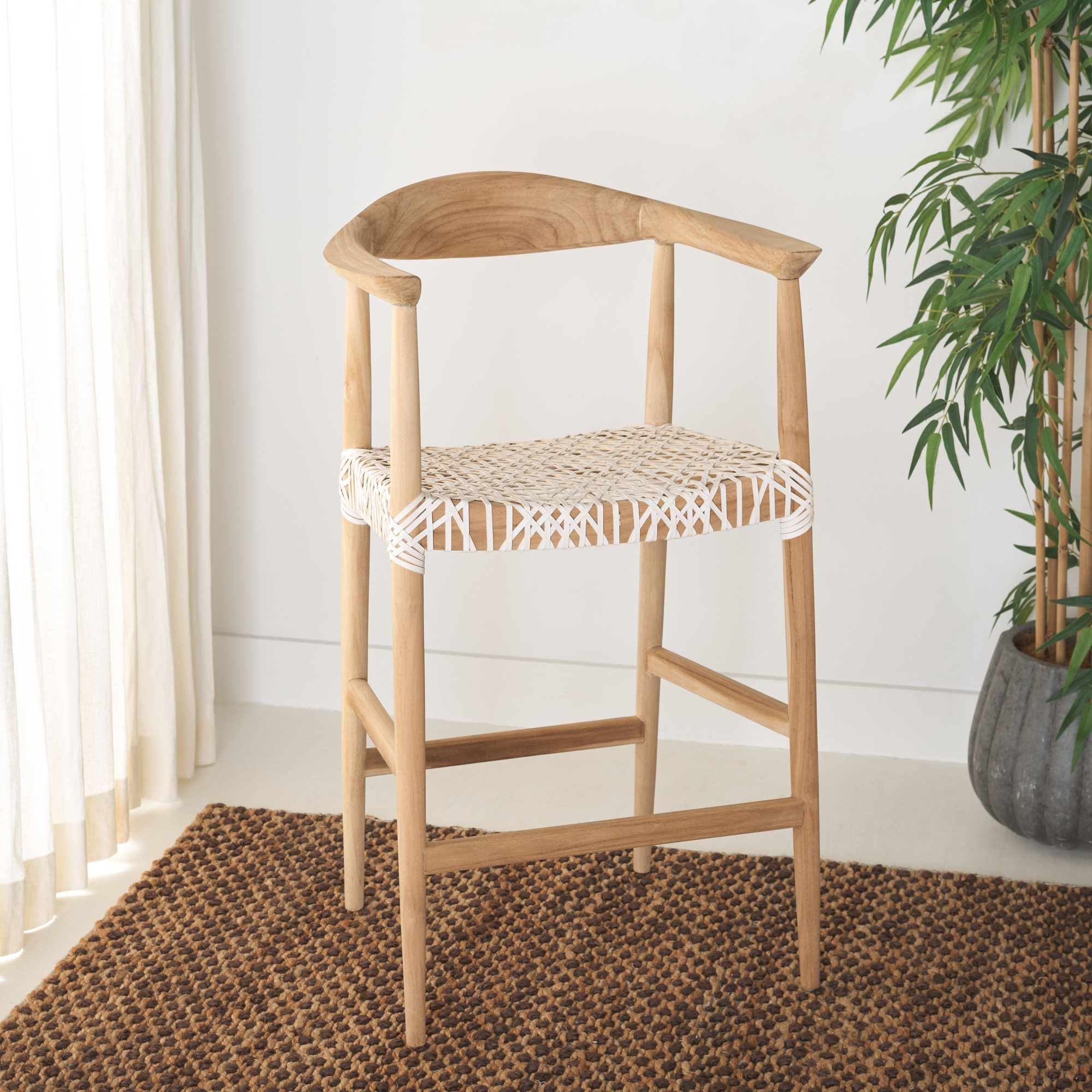Kazbah Leather Bar & Counter Stool, Counter Stool (27” Seat Height)