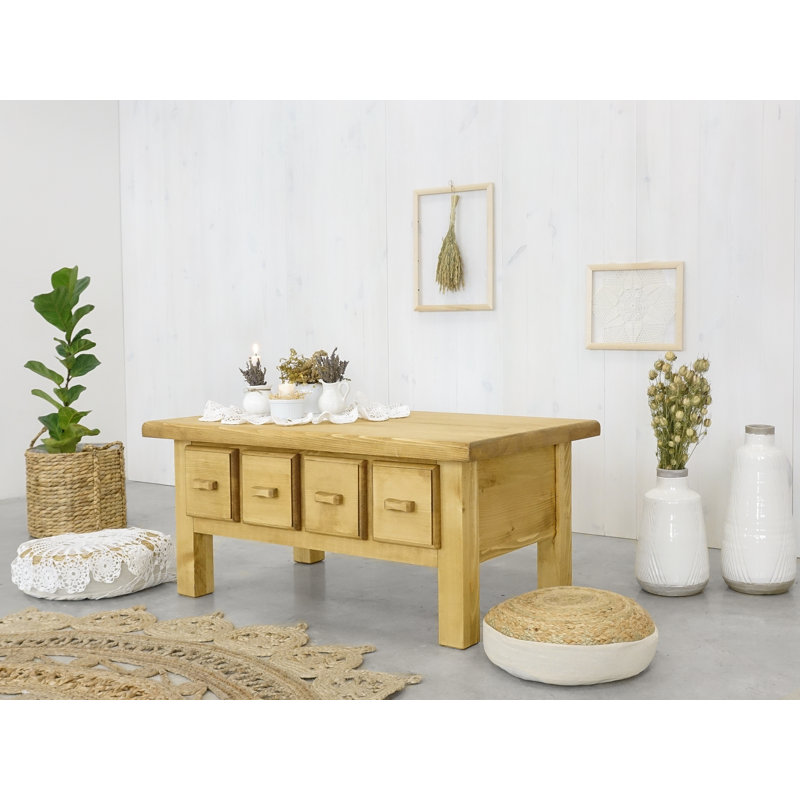 Dambrosio Solid Wood Coffee Table with Storage