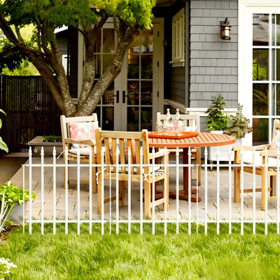 24" W x 24" H Metal Decorative Garden Fence, 5 Panels, 10 ft Total Length,Black Folding Border Fence for Flower Beds, Yards, Dogs & Animal Barriers