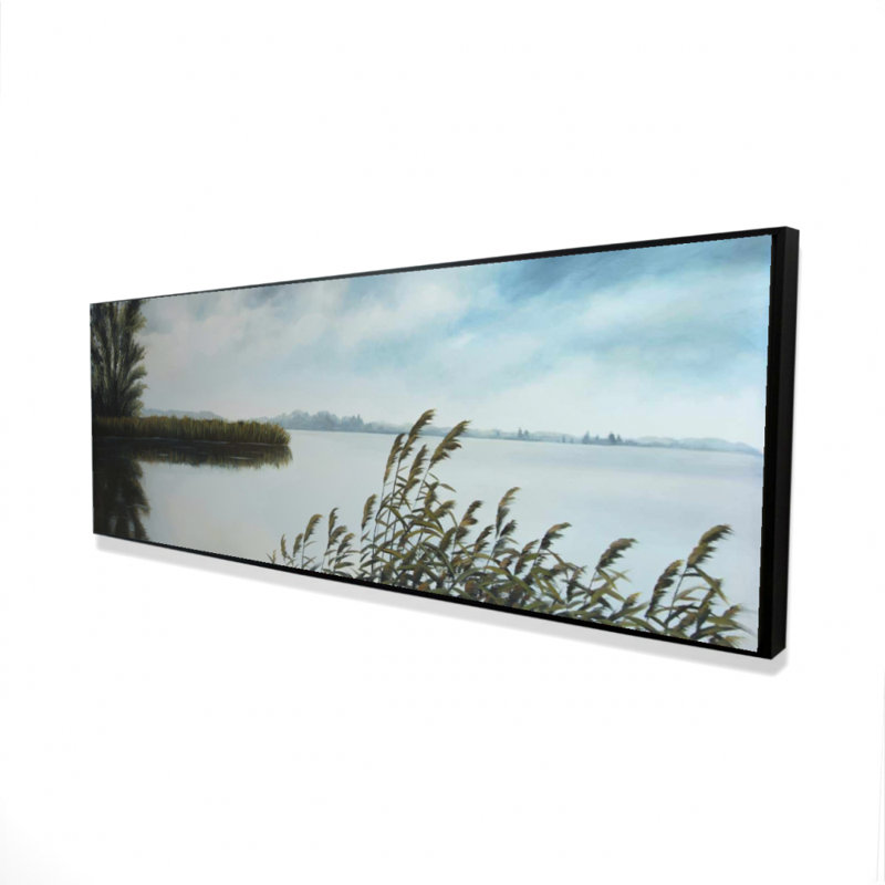 Toile encadrée bleue «Quiet Lake Coastal Contemporary» - Décoration intérieure