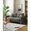 Couches pour le salon, canapé rembourré en tissu moderne capitonné avec accoudoir carré et 4 pieds en bois massif pour 2 coussins décoratifs