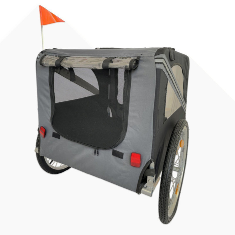 Remorque porte-vélo pliable pour l'extérieur, H 31,552 po x l 54,018 po x P 29,201 po, Noir, noir, noir, noir