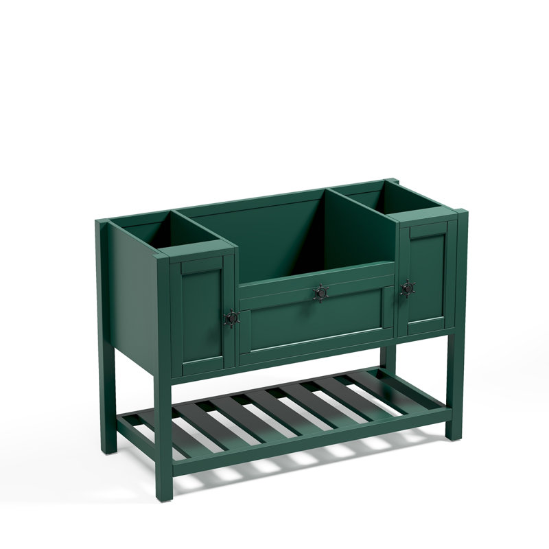 Meubles-lavabos en bois massif sans dessus, Vert