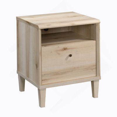 Compact Brown Night Stand With Spacious Top, Open Shelf, And Smooth-Running Drawer For Small Rooms And Dorms