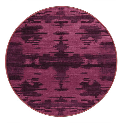 Tapis rouge abstrait lavable à la machine