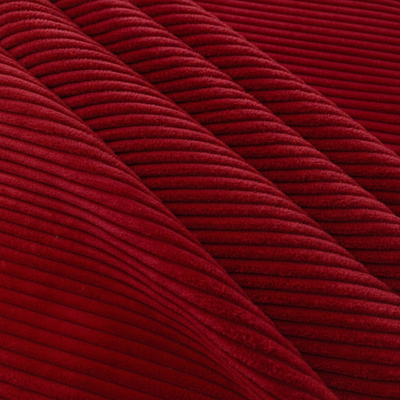 Repose-pieds rembourré en velours côtelé, Rouge