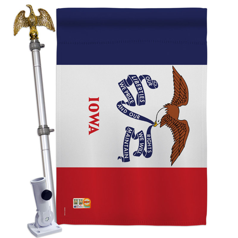 Polyester à 2 côtés 40 x 28 pi Ensemble de drapeaux, Iowa