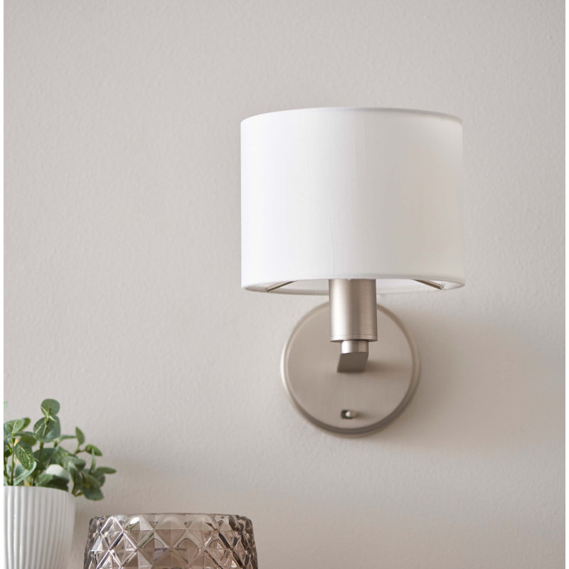 Katrina Armed Sconce, Matte Nickel/White