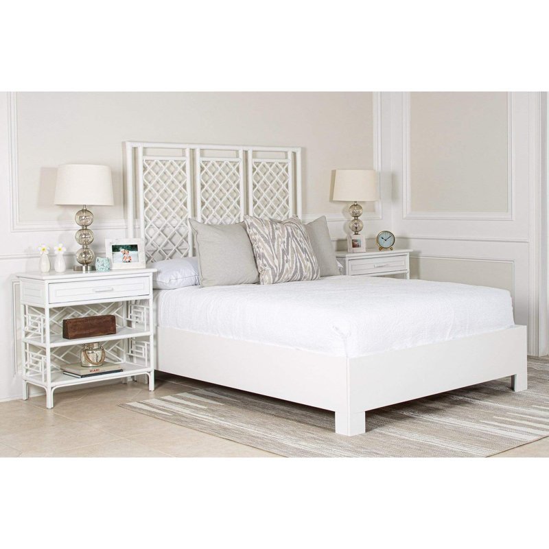 X & Diamond Low Profile Platform Bed, Black, Queen