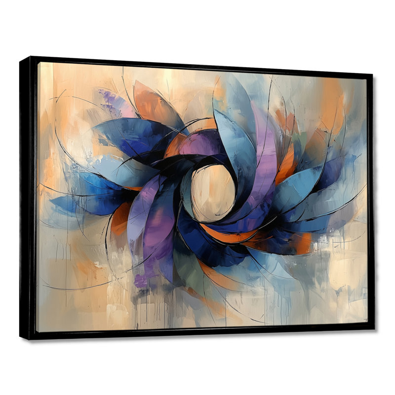 Couronne de velours abstrait Ingeborg - densité, art mural, H 24 po x l 32 po, Impression encadrée flottante