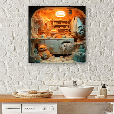 Chat peluche pliante - Art mural