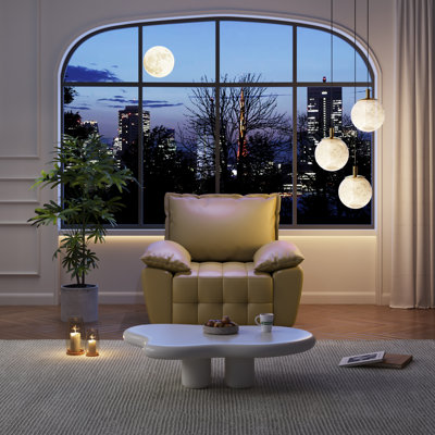 Fauteuil d'appoint modulaire en cuir avec accoudoirs pour canapé modulaire moderne de 40 pouces avec accoudoirs Emare Vegan