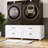 58.3" W Washer and Dryer Pedestal Cabinet with 2 Pull-Out Shelves, Enclosed Storage and Adjustable Feet, White