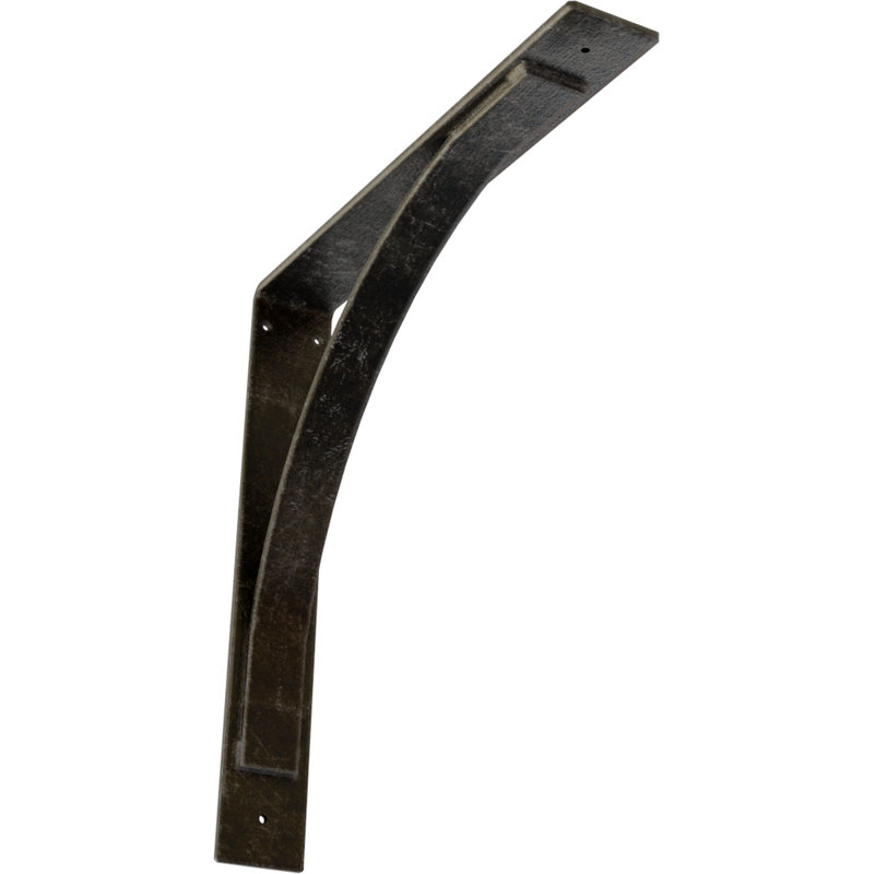 Support en acier Morris, Argenté antique chaleureux, H 20 po x l 3 po x P 20 po