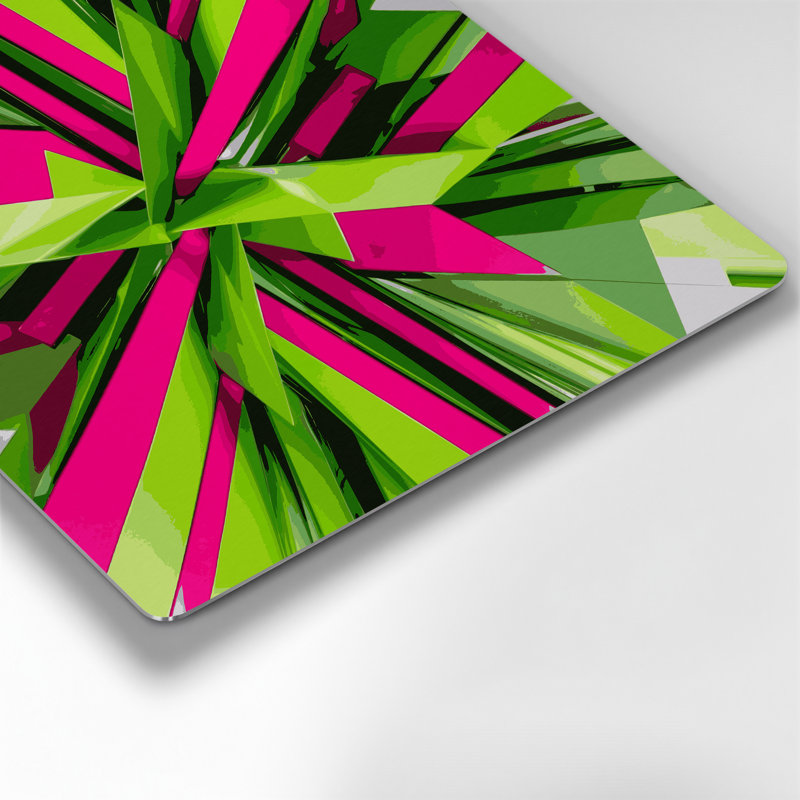 «Geometric Abstraction 45», art mural en métal vert, H 12 po x l 12 po
