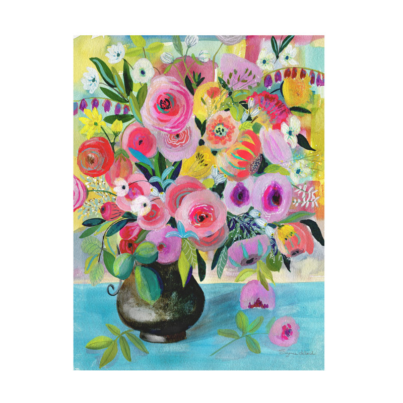 Art mural sur toile tendue - «Gathered Blooms» de Suzanne Allard pour décoration de salon, de chambre à coucher ou de bureau - 18 x 24